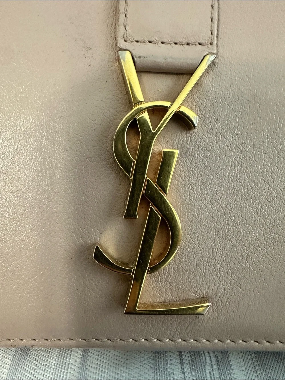 Saint Laurent Blush Pink Wallet with Gold Hardware